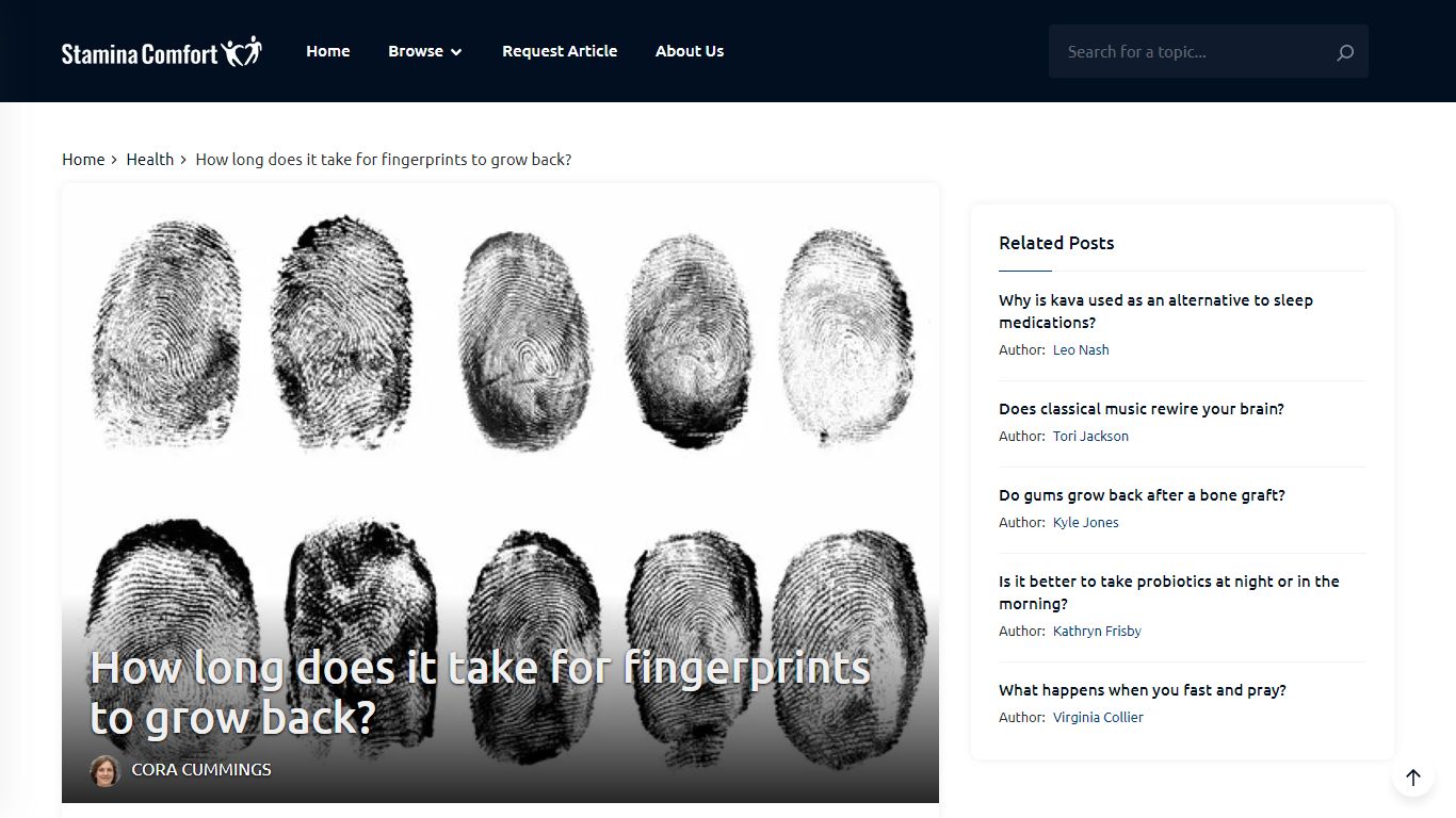 How long does it take for fingerprints to grow back?