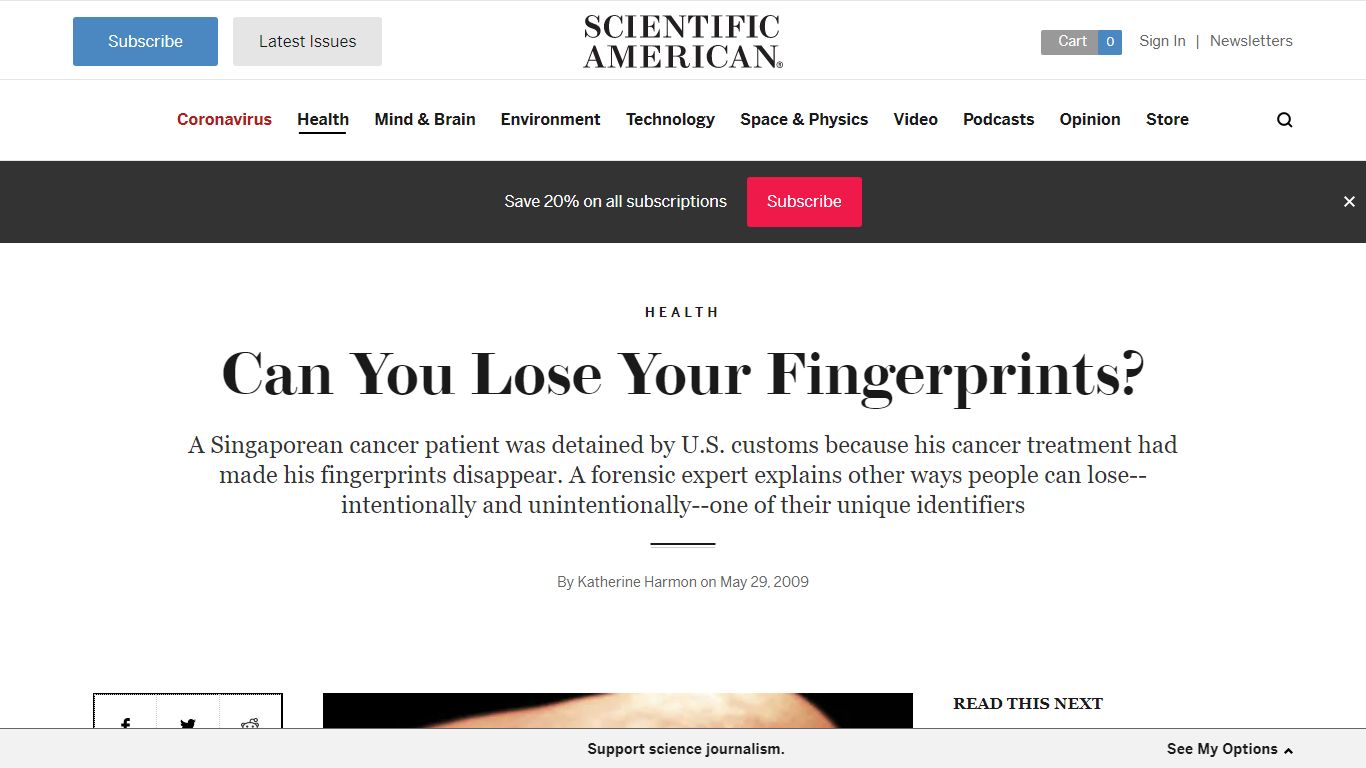 Can You Lose Your Fingerprints? - Scientific American